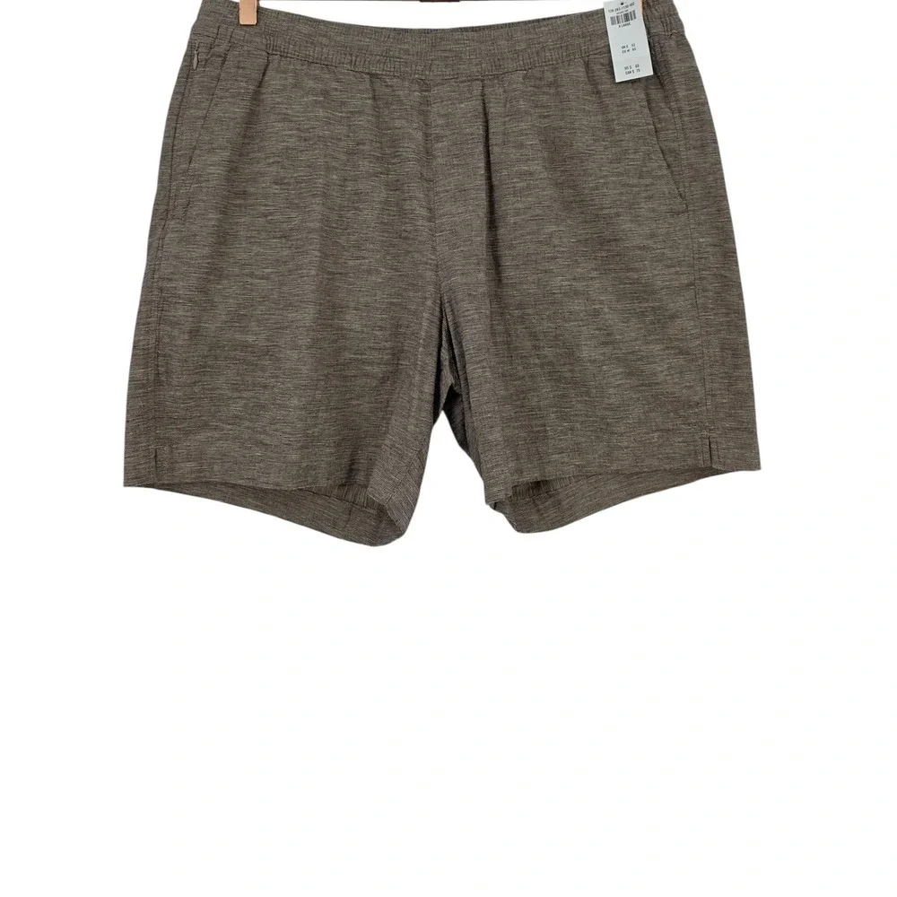 Abercrombie & Fitch Mens XL Linen Blend Pull On Elastic Waist Short in Brown NWT
